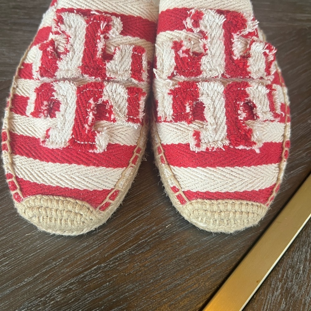 Tory Burch Fray Stripe Espadrille Flats. Size 10 - Picture 5 of 7